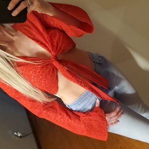 NWOT Wild Fable flower wrapper crop top